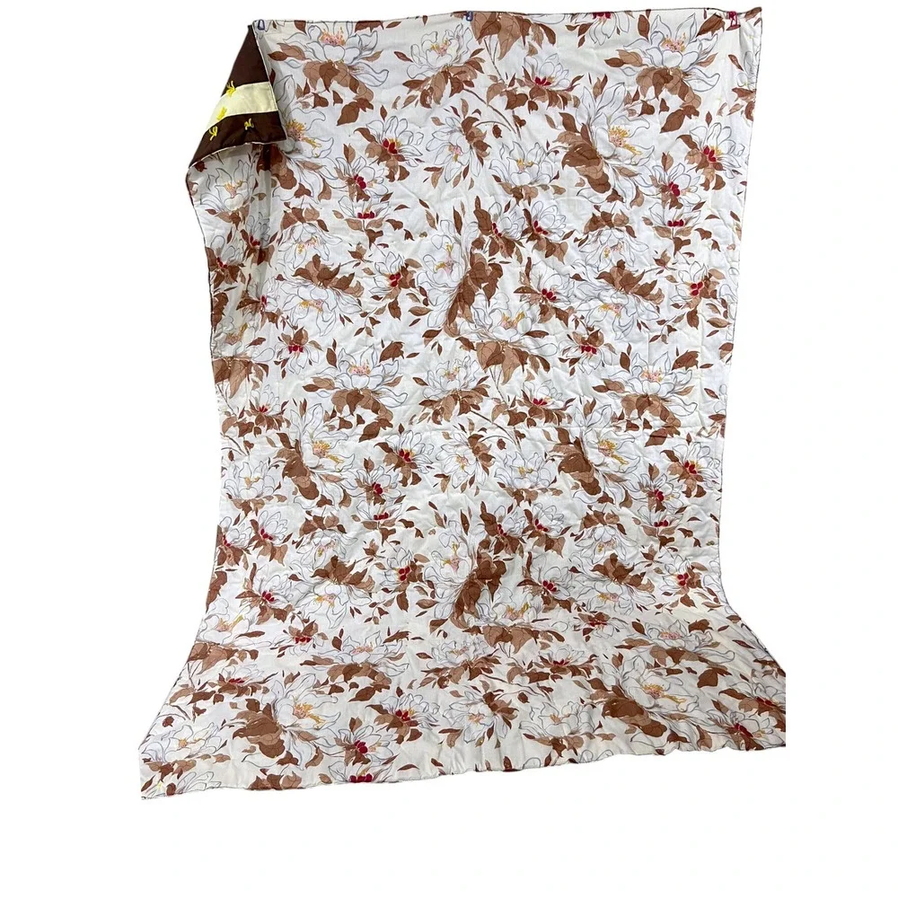 Reversible Full Queen Animal Print Pinwheel Quilt Topper Tied 90x66